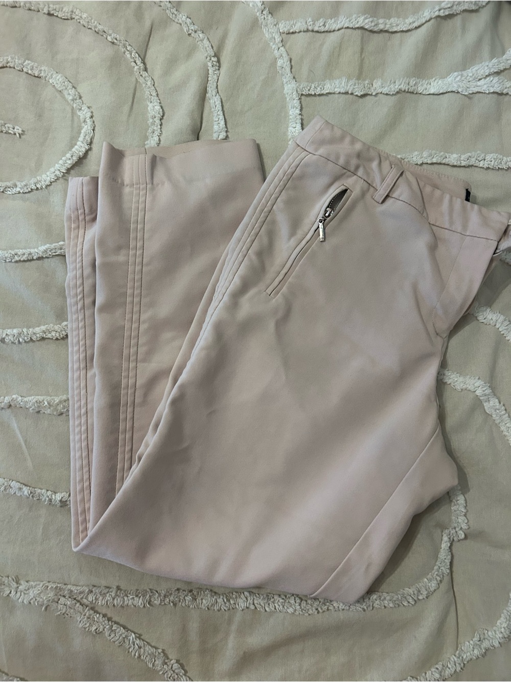 Adrienne Vittadini Light Pink Straight-Leg High-Rise Pants - Picture 2 of 6